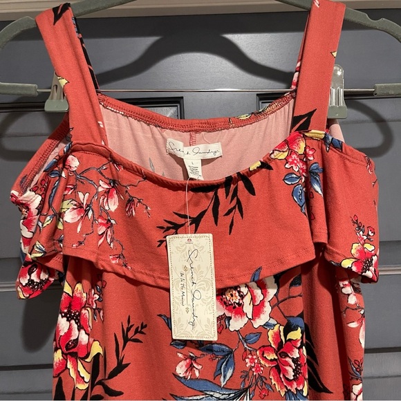 French Laundry Floral Orange Dress Large NWT - Picture 3 of 5